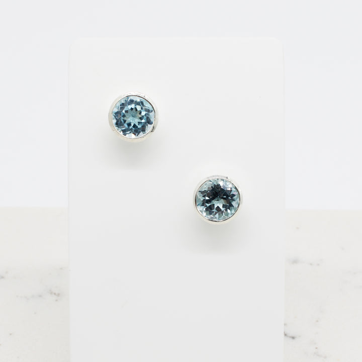 Blue Topaz Stud Earrings