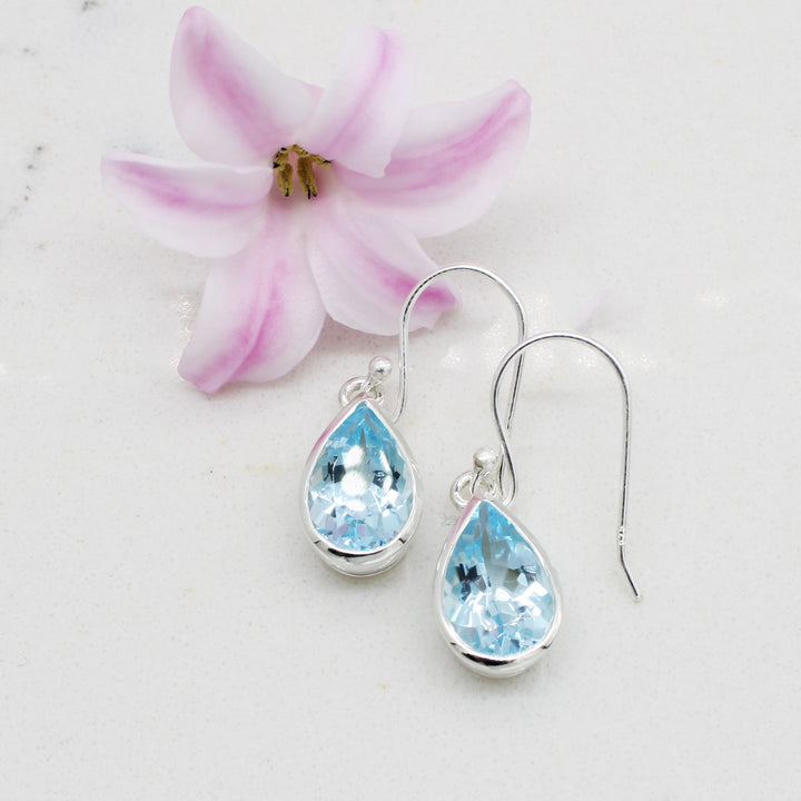 Blue Topaz Drop Earrings