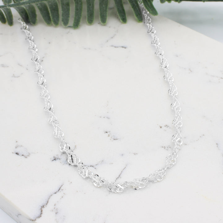 Sterling Silver Twisted Link Necklace