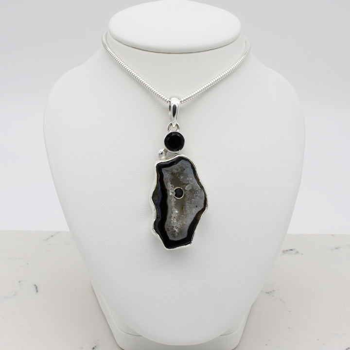 Agate and Black Onyx Pendant