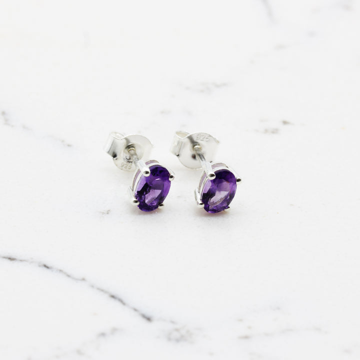 Amethyst Stud Earrings