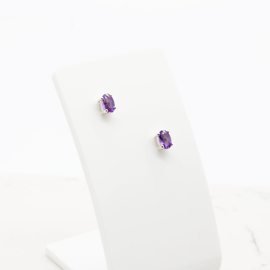 Amethyst Stud Earrings