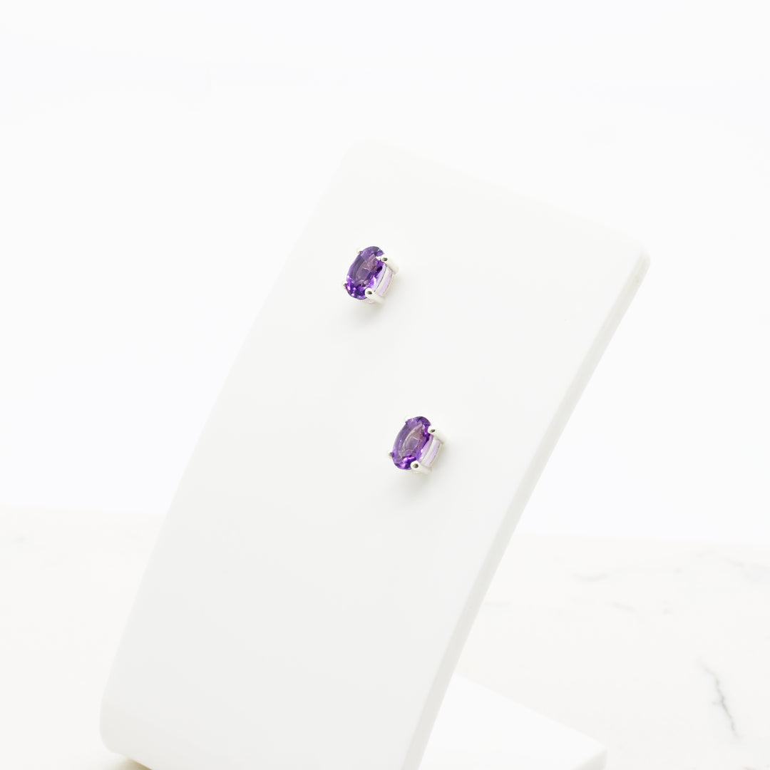 Amethyst Stud Earrings