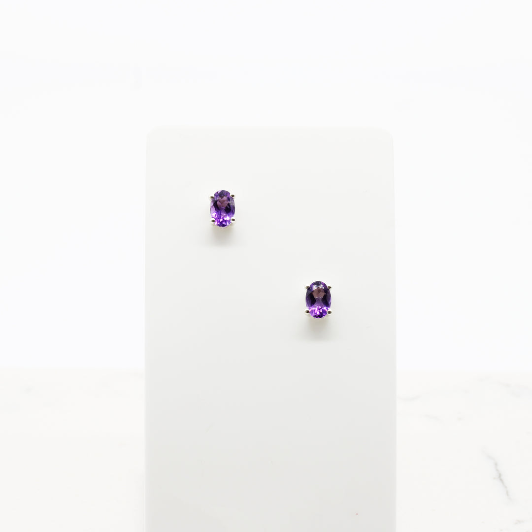 Amethyst Stud Earrings