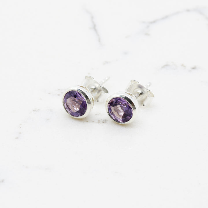 Amethyst Stud Earrings