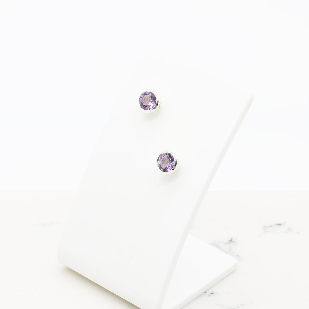 Amethyst Stud Earrings