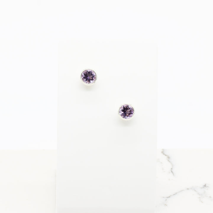 Amethyst Stud Earrings