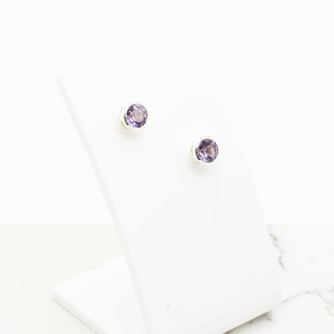 Amethyst Stud Earrings