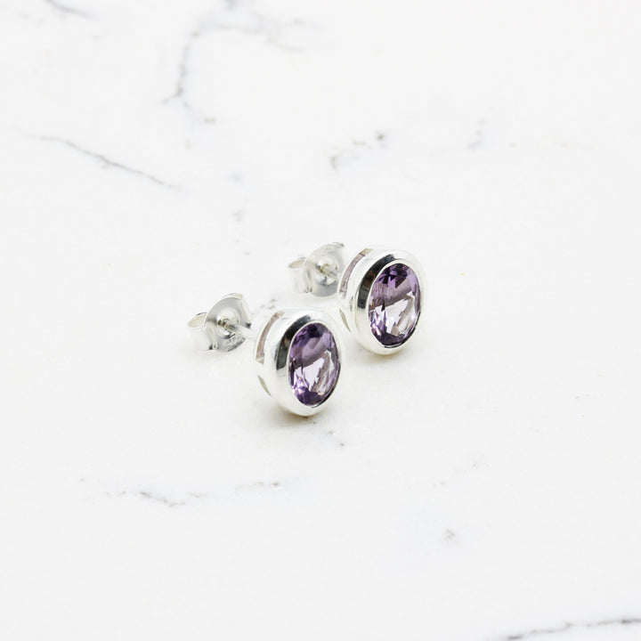 Amethyst Stud Earrings