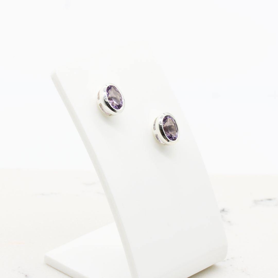 Amethyst Stud Earrings