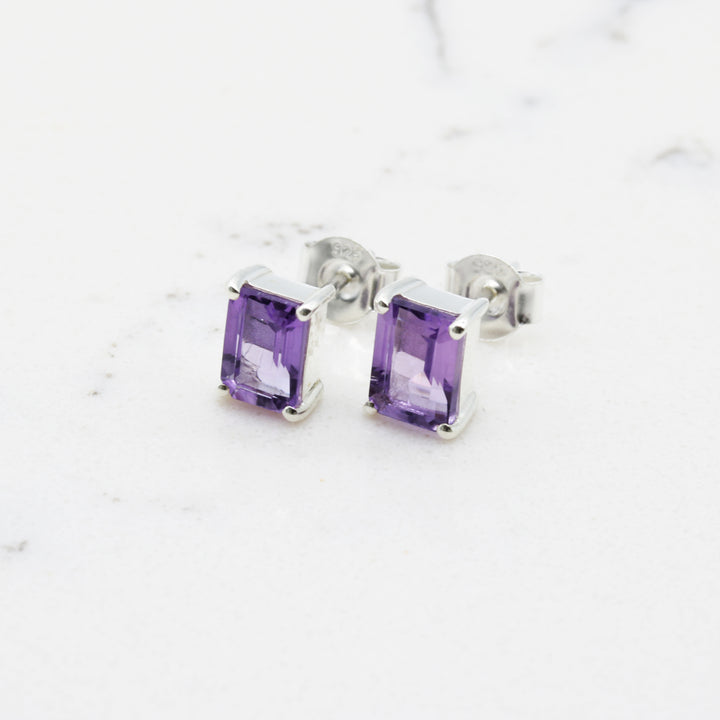 Amethyst Stud Earrings