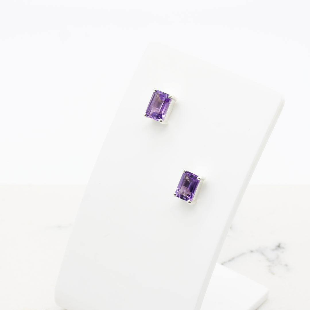 Amethyst Stud Earrings