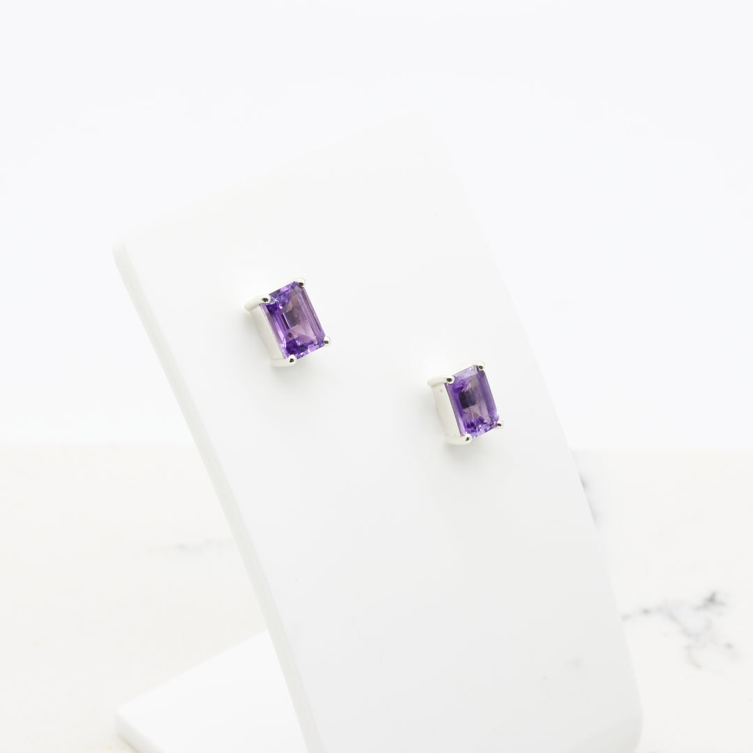 Amethyst Stud Earrings