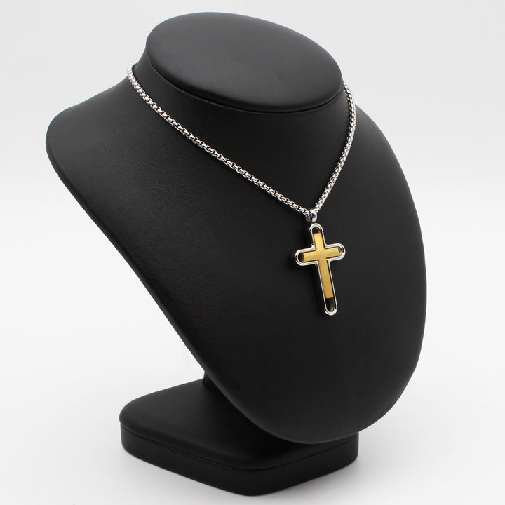 Stainless Steel Gold Cross Necklace