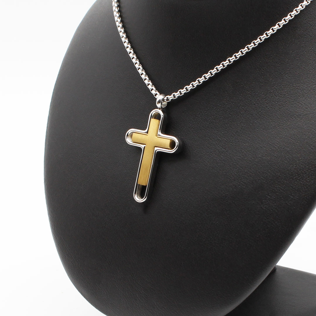 Stainless Steel Gold Cross Necklace