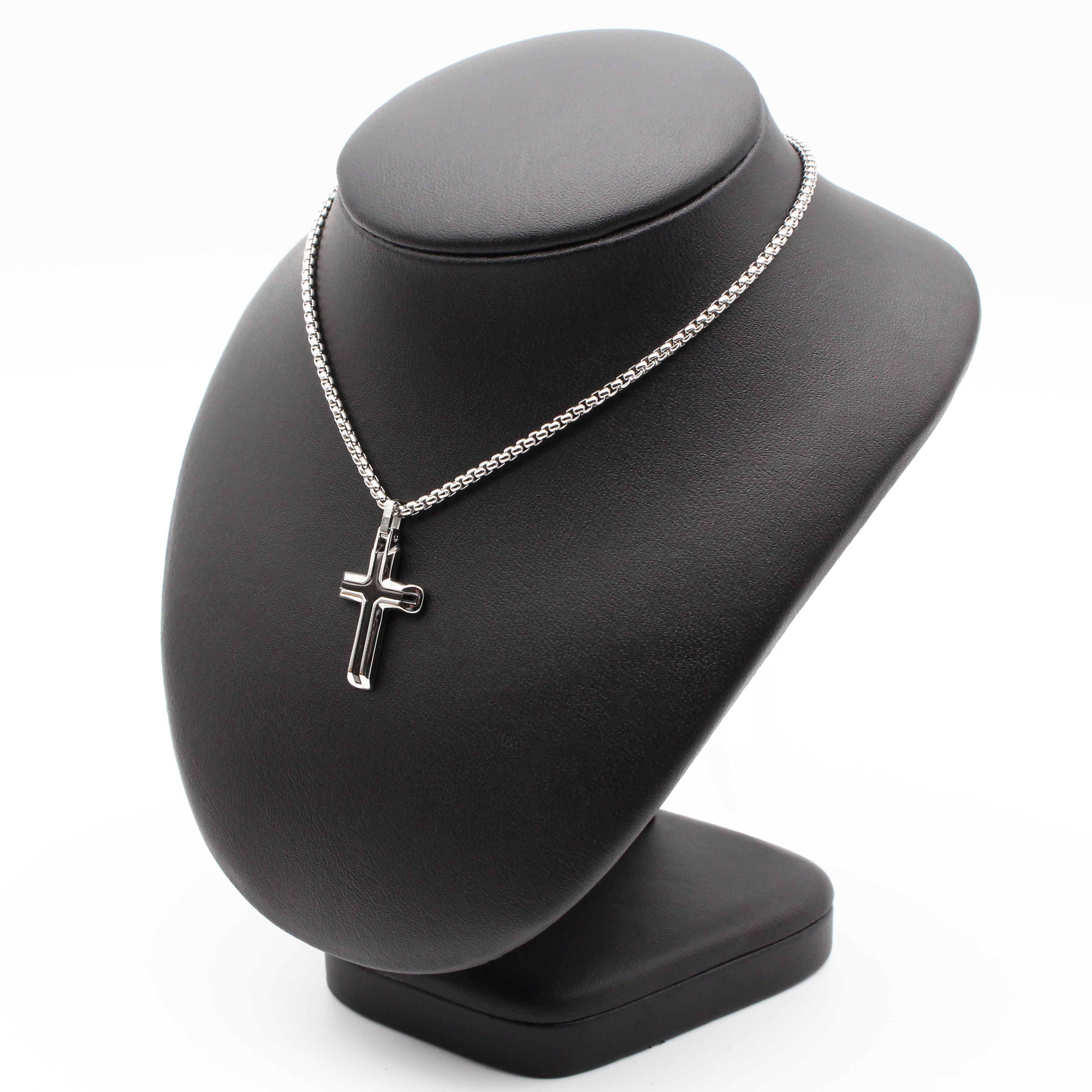 Steel on sale cross pendant