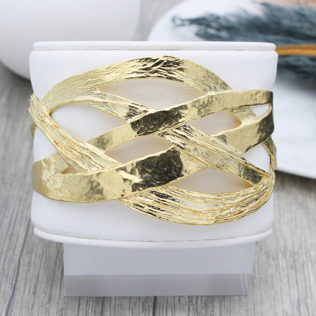 Organic Crossed Cuff Bangle