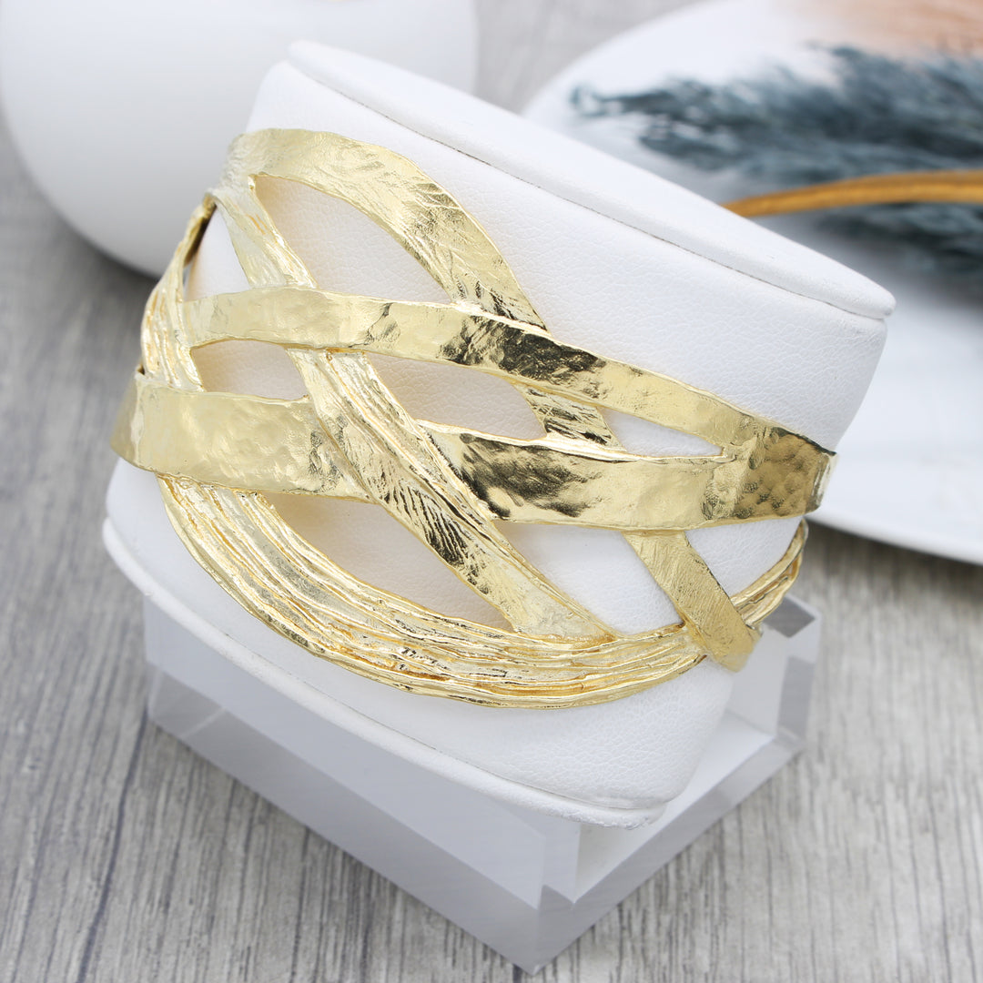 Organic Crossed Cuff Bangle