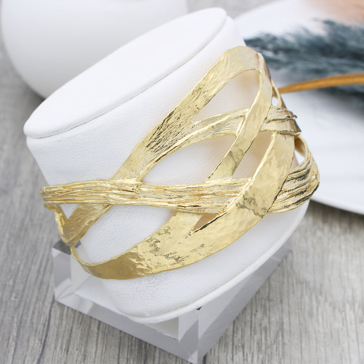 Organic Crossed Cuff Bangle