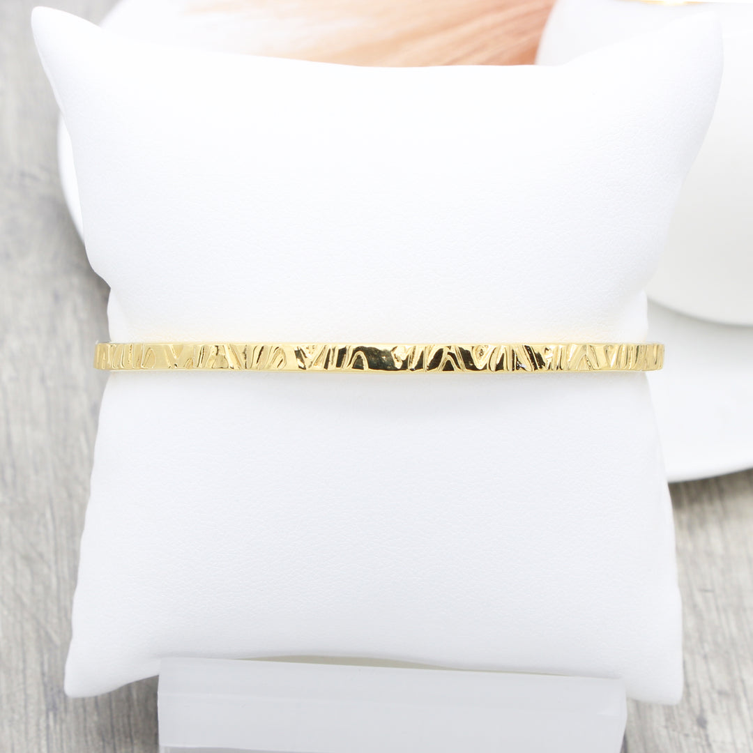 Slim Textured Cuff Bangle