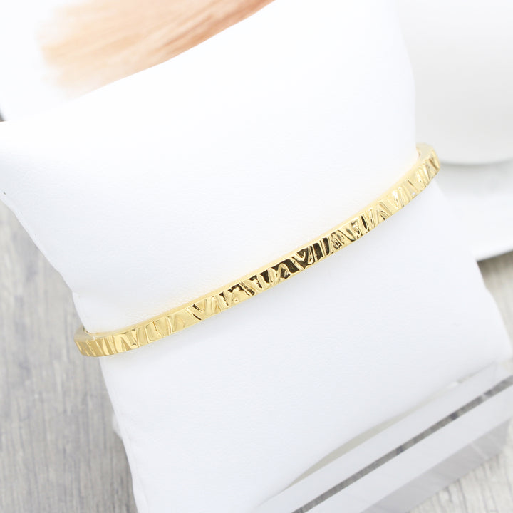 Slim Textured Cuff Bangle