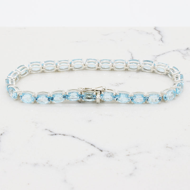 Blue Topaz Tennis Bracelet