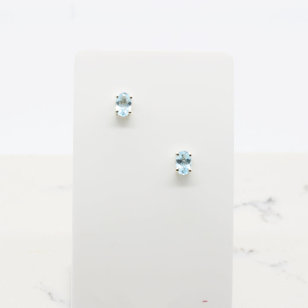 Blue Topaz Stud Earrings