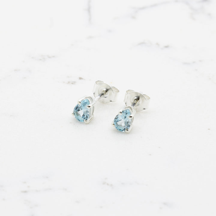 Blue Topaz Stud Earrings