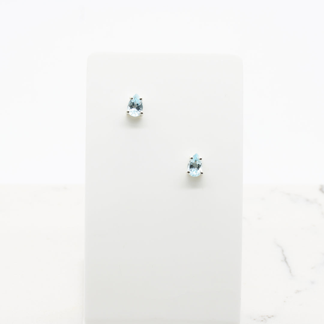 Blue Topaz Stud Earrings