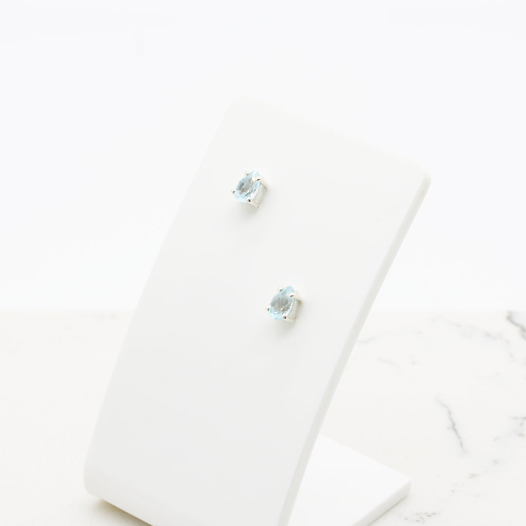 Blue Topaz Stud Earrings