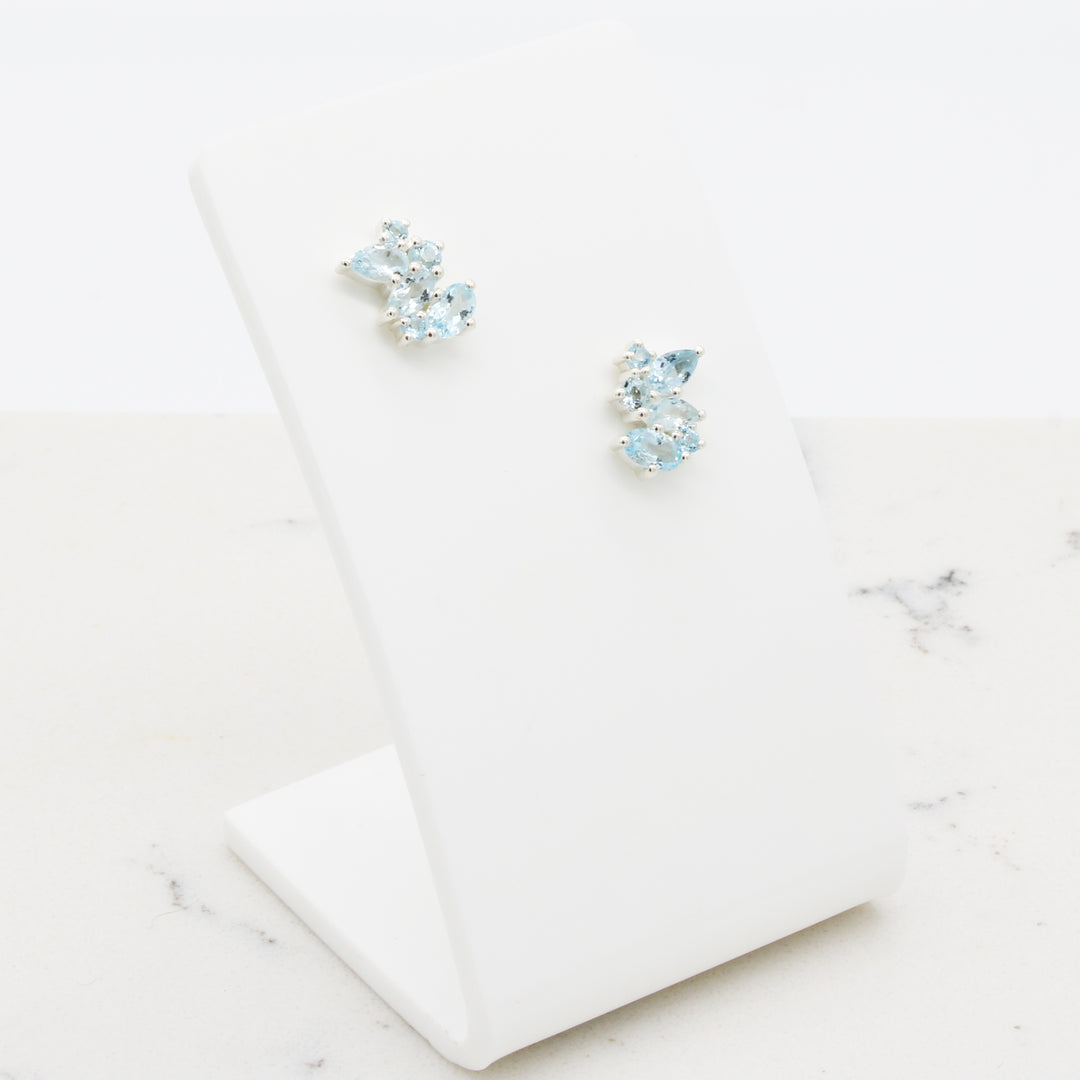 Blue Topaz Stud Earrings