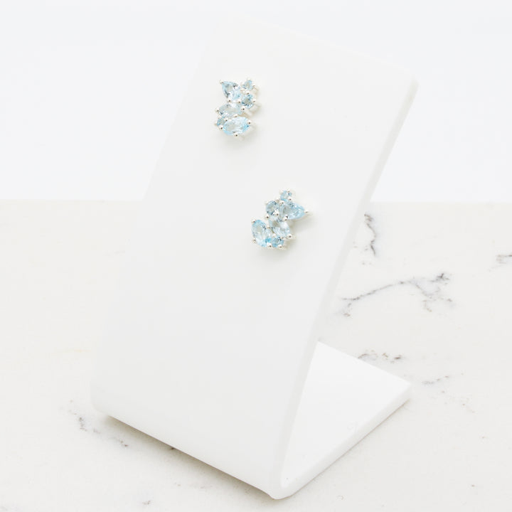 Blue Topaz Stud Earrings