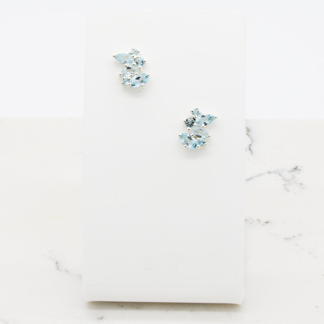 Blue Topaz Stud Earrings