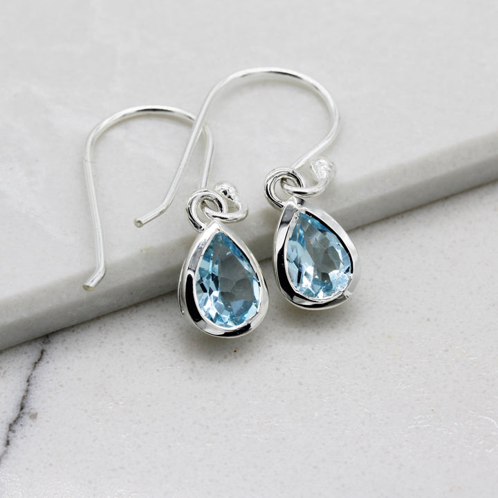 Blue Topaz Drop Earrings