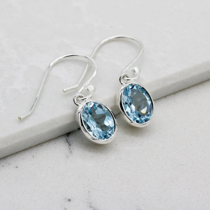 Blue Topaz Drop Earrings