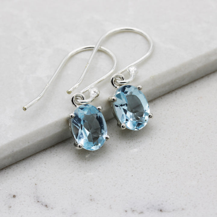 Blue Topaz Drop Earrings