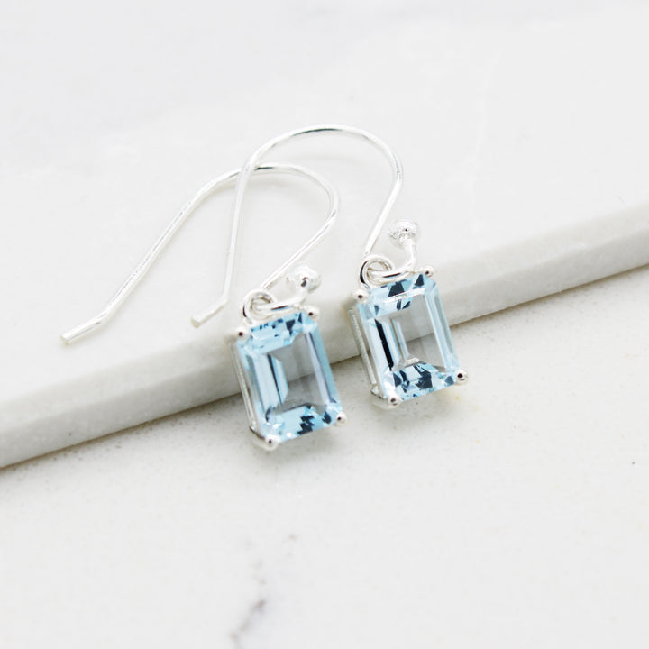 Blue Topaz Drop Earrings