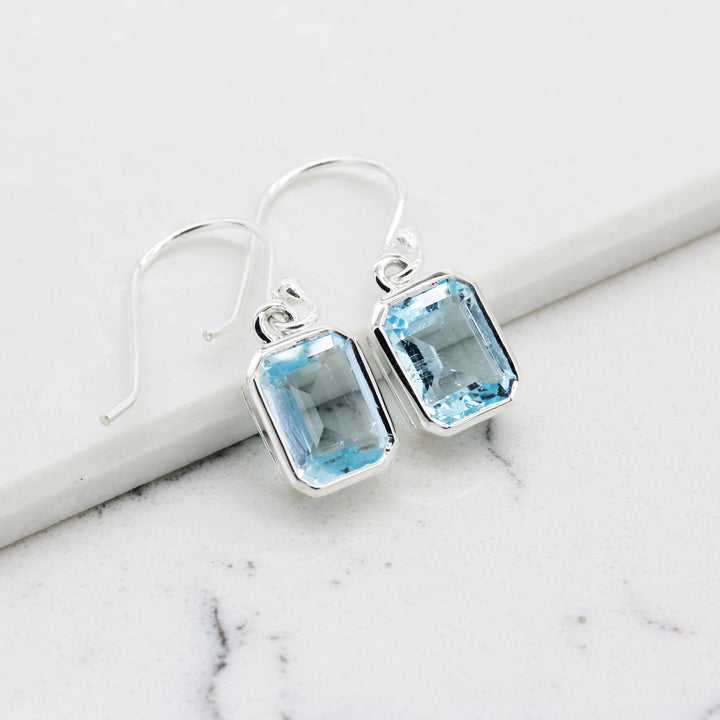 Blue Topaz Drop Earrings