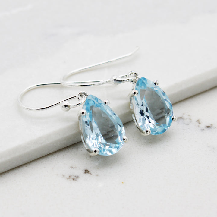 Blue Topaz Drop Earrings