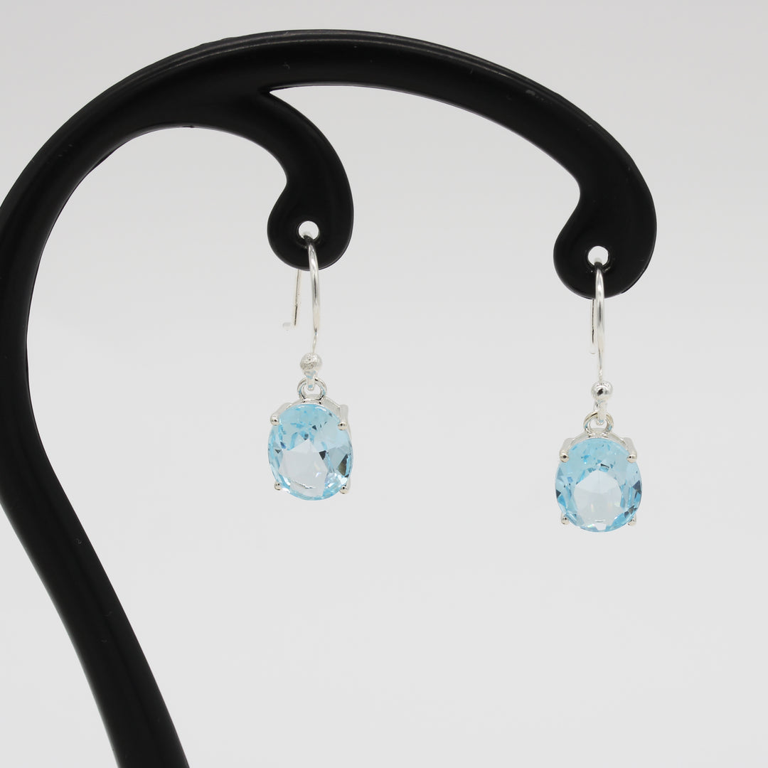 Blue Topaz Drop Earrings