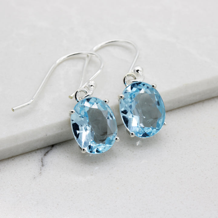 Blue Topaz Drop Earrings