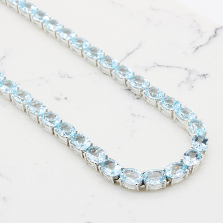 Blue Topaz Tennis Neklace