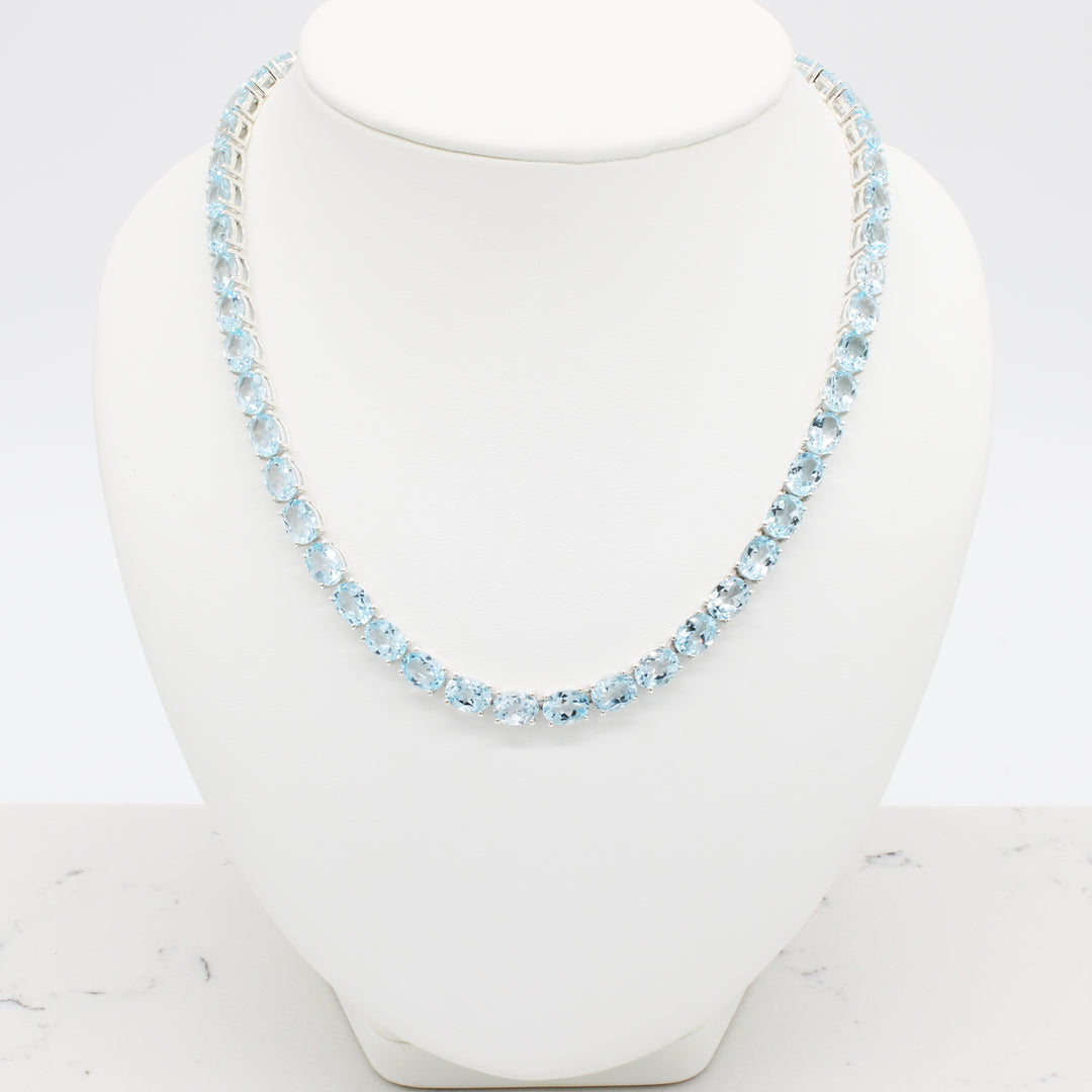 Blue Topaz Tennis Neklace