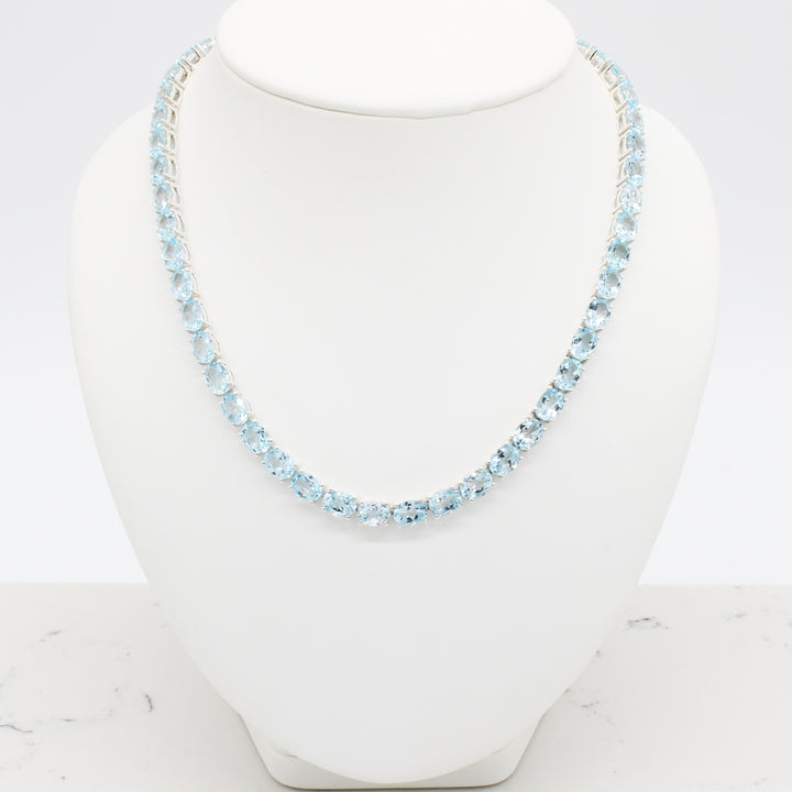 Blue Topaz Tennis Neklace