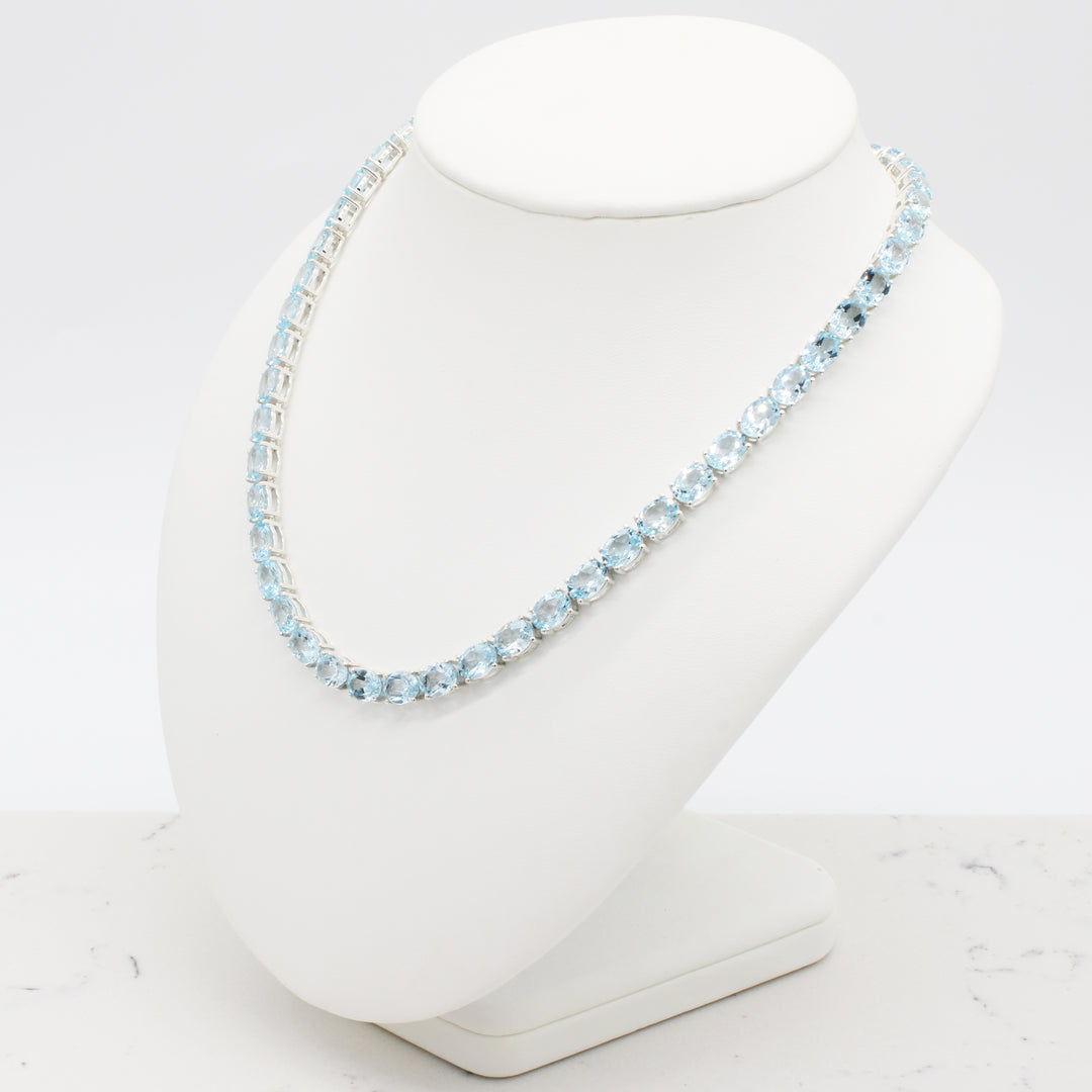 Blue Topaz Tennis Neklace