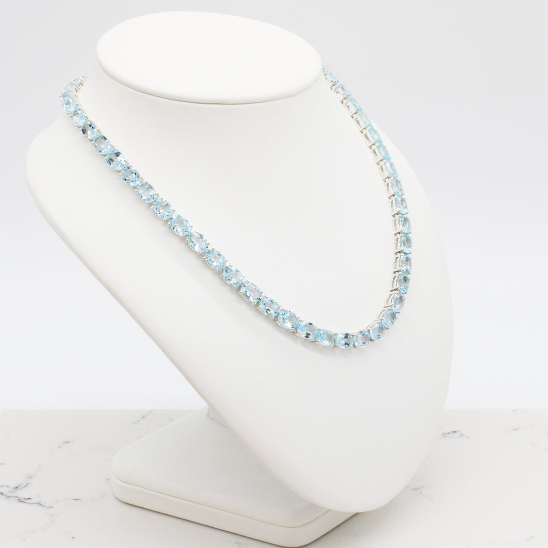 Blue Topaz Tennis Neklace