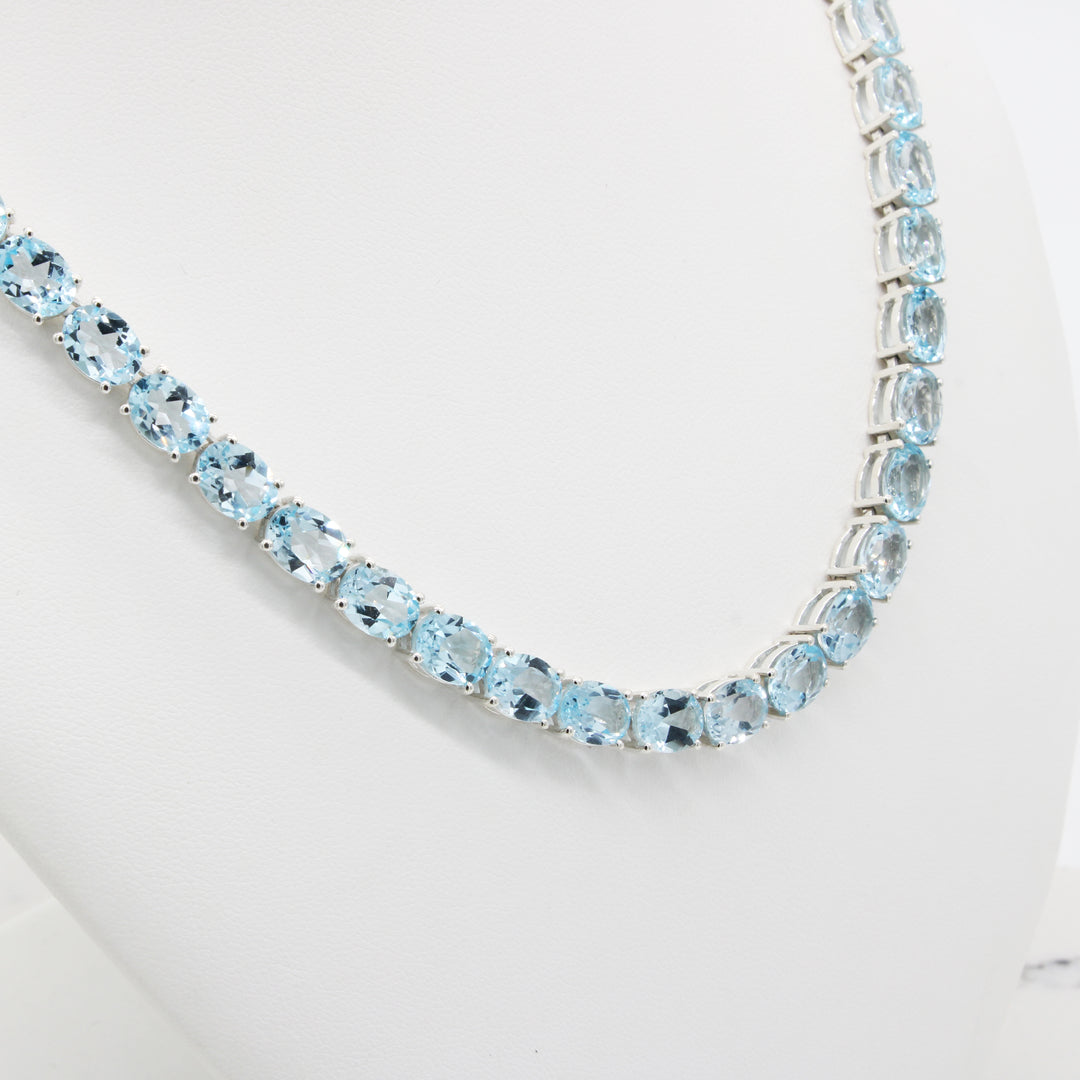 Blue Topaz Tennis Neklace