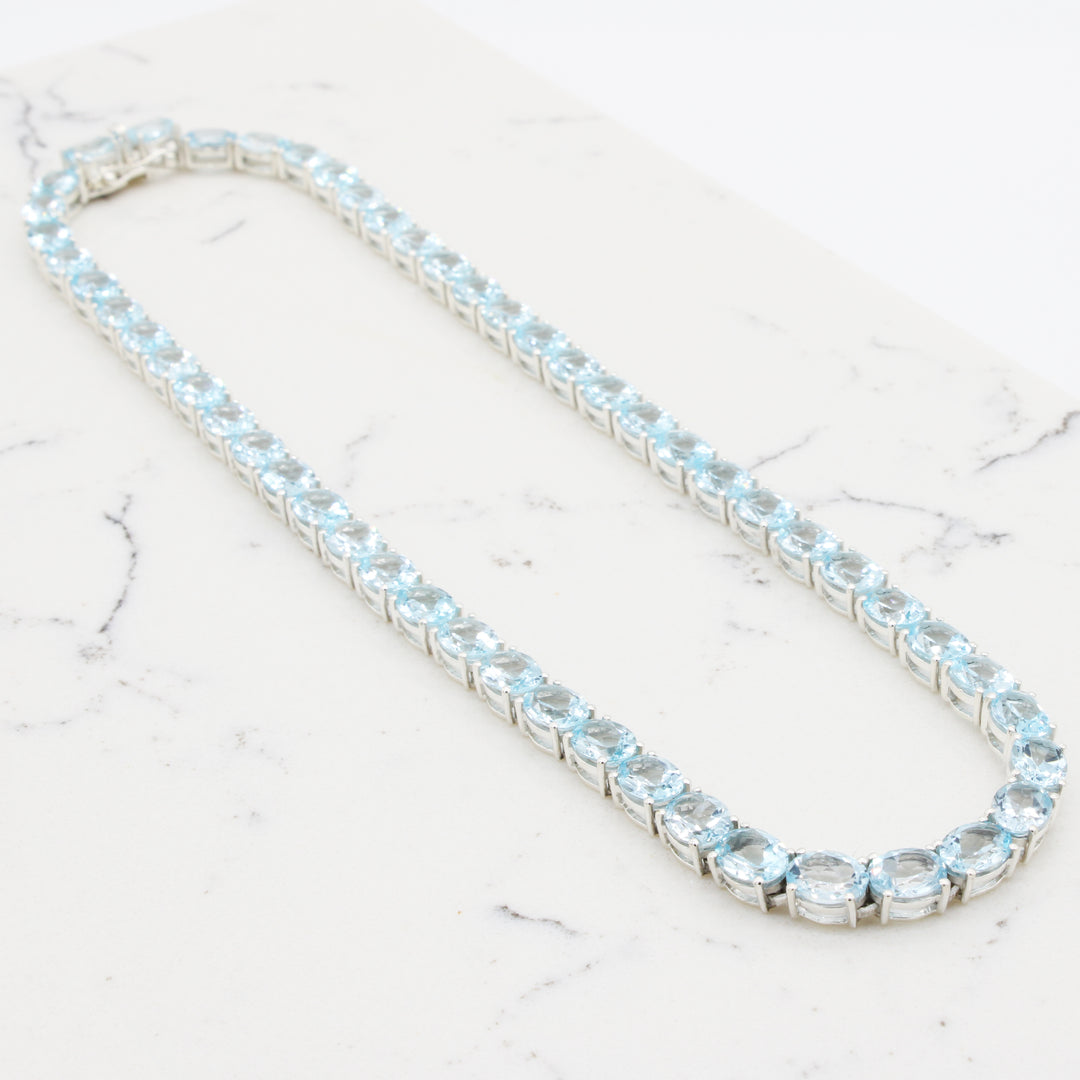 Blue Topaz Tennis Neklace