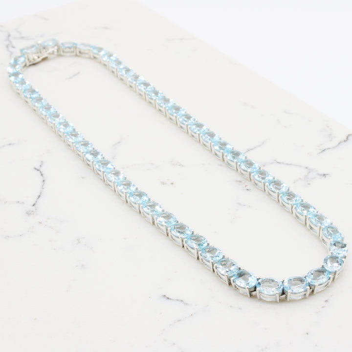 Blue Topaz Tennis Neklace