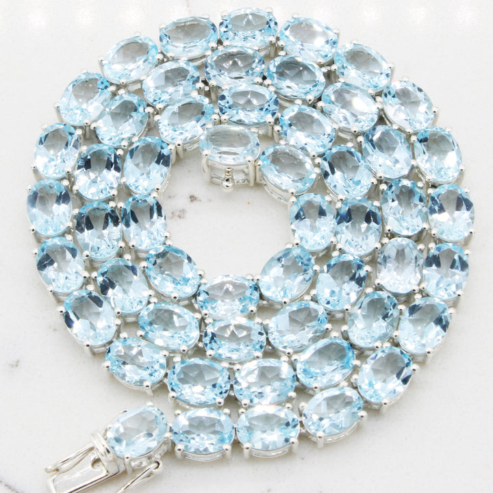 Blue Topaz Tennis Neklace